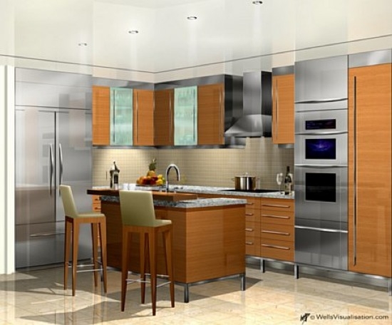 Cozinha de um dos apartamentos